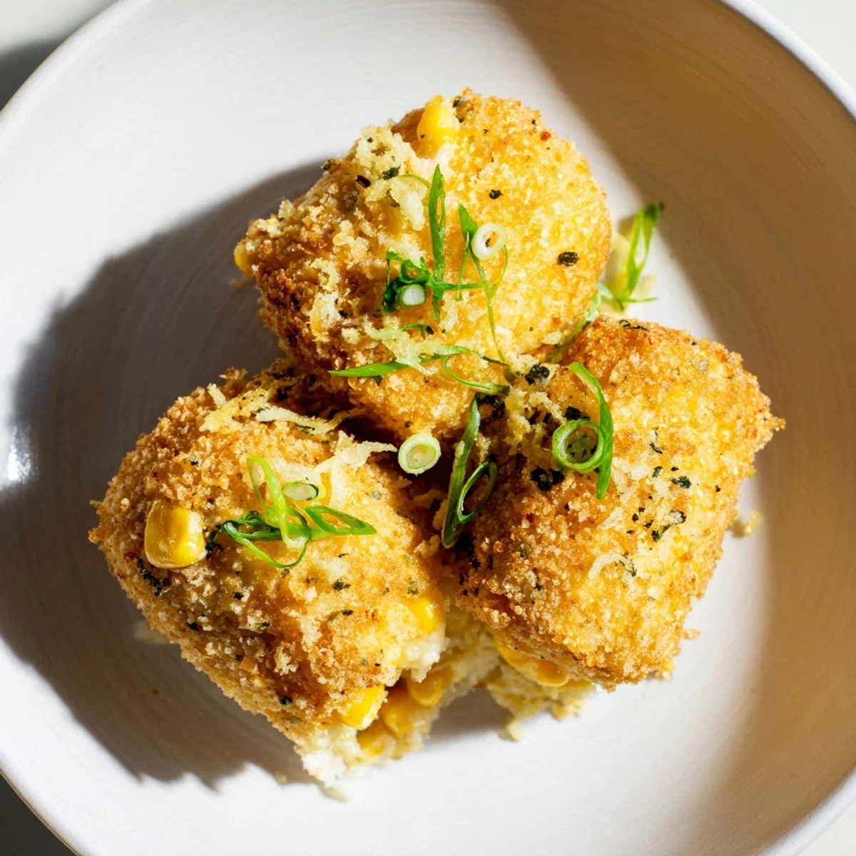 Perfectly cooked golden corn and cheddar fritters, smelling delicious, ideal for a snack or side.