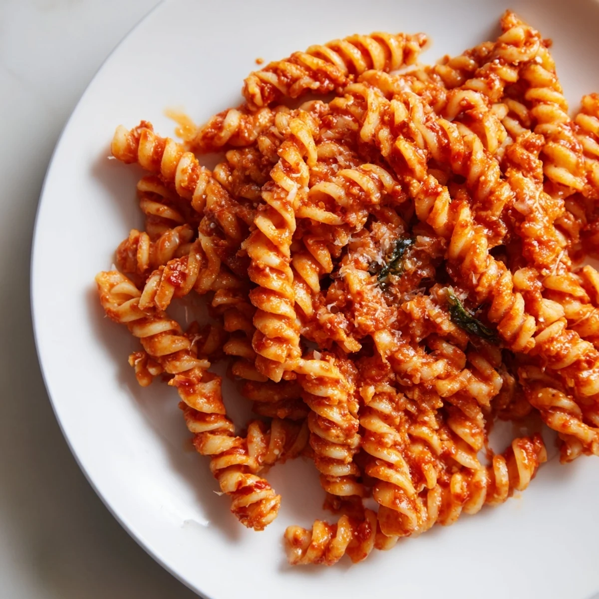 Steaming bowl of homemade Sun-Dried Tomato Pesto Pasta, featuring sun-dried tomatoes, pine nuts, and fresh basil leaves for a Mediterranean dinner.