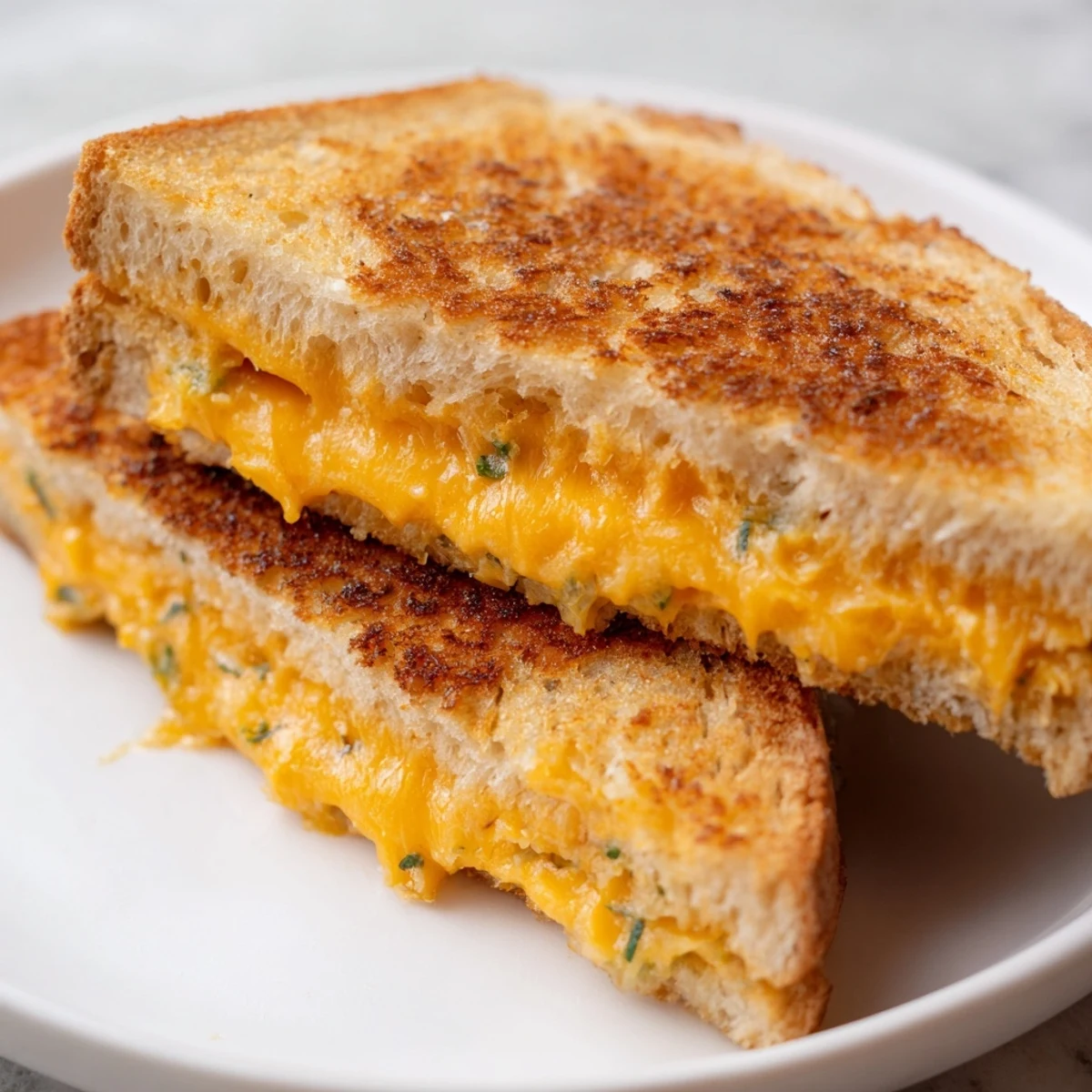 A close-up view shows the crispy, buttery exterior and a melty, cream cheese filling studded with fresh green jalapeño slices.