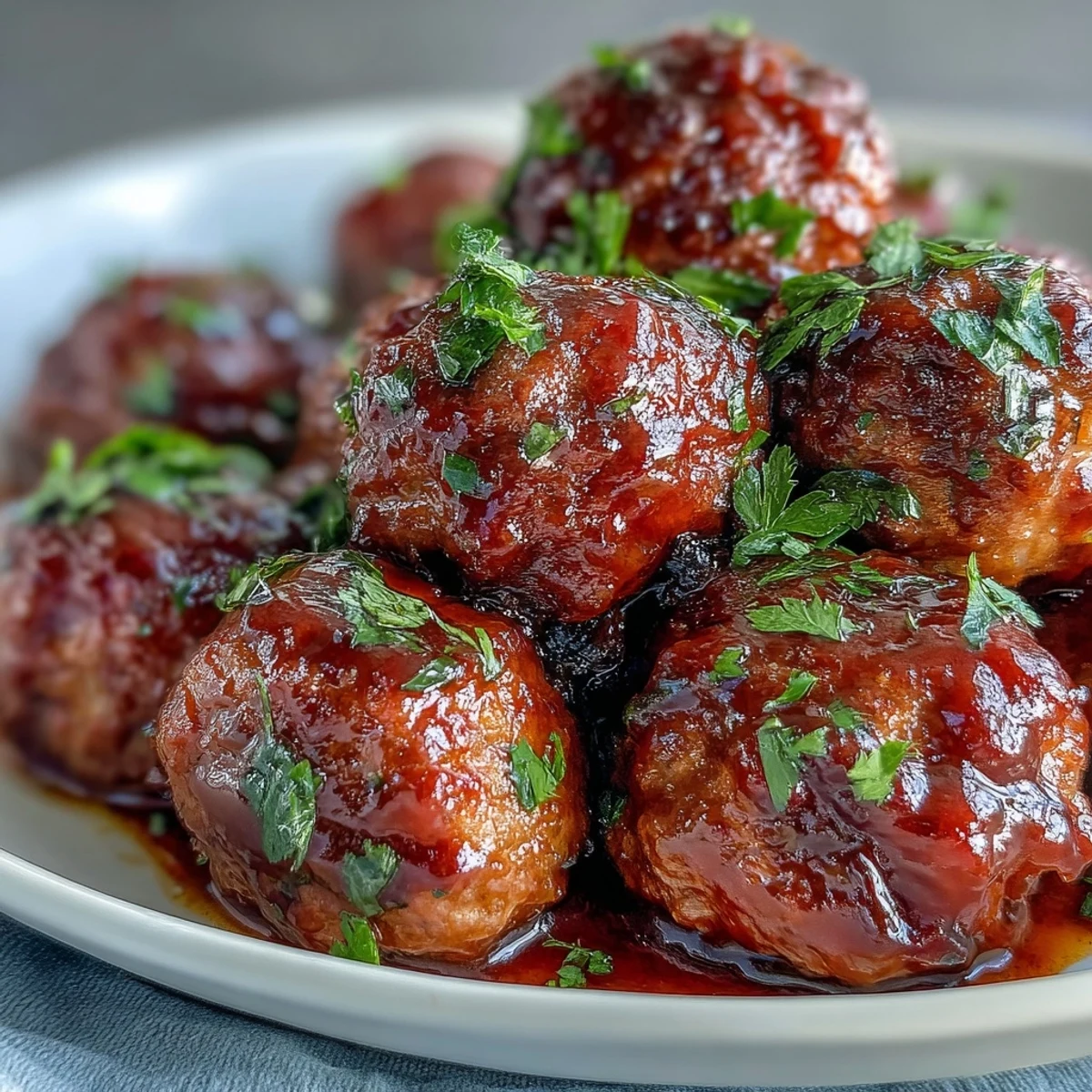 Tender Slow Cooker Peach Glazed Meatballs simmered in rich glaze, ready to serve over fluffy white rice for a comforting meal.