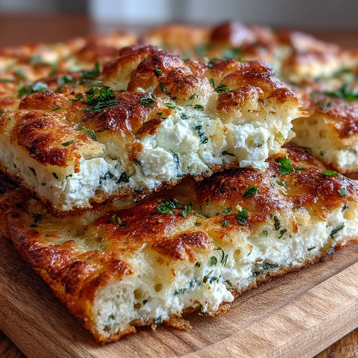 Warm Fluffy Cottage Cheese Flatbread served alongside a bowl of dip, steam rising from the soft, tender surface.