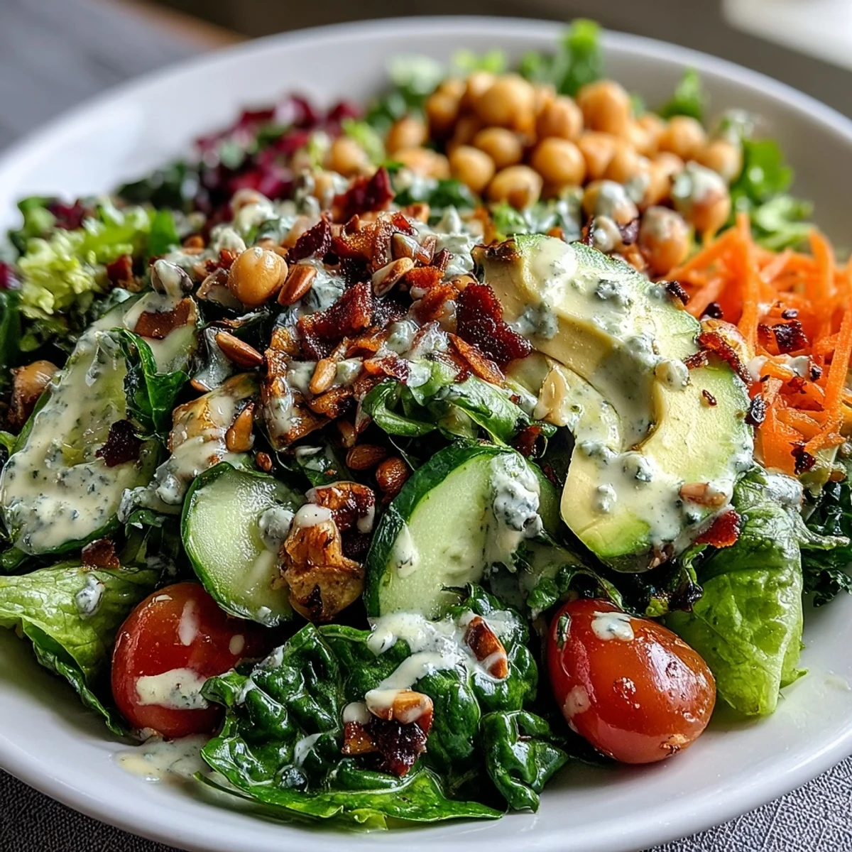 Fresh Mixed Greens Power Bowl topped with sliced avocado, tomatoes, and cucumber, tossed in a zesty lemon dressing.
