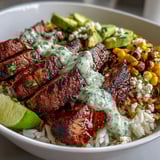 Steak Avocado Roasted Corn Bowl