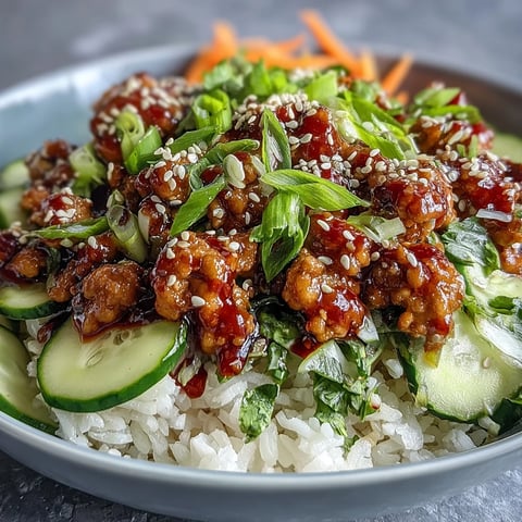 Bang Bang Ground Turkey Rice Bowls feature tender turkey and colorful veggies drizzled with creamy, spicy sauce.