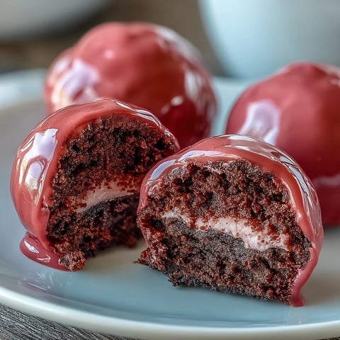 Three vibrant pink Oreo Truffle Balls sit on a white plate with edible pearl decorations.
