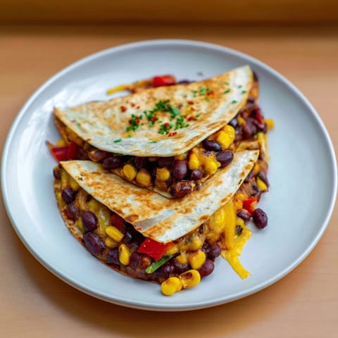 Quick Black Bean Corn Quesadillas