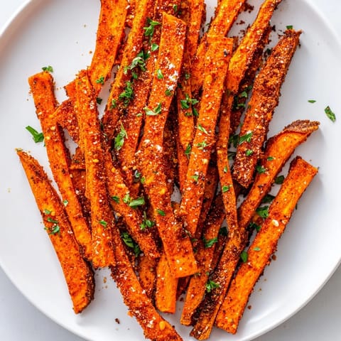 Spicy Cajun Spiced Sweet Potato Fries, air-fried to golden perfection, offering a delightful crunch in every bite.
