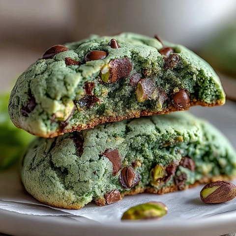 St. Patrick's Day Pistachio Pudding Cookies with real pistachios and natural green hue, soft and chewy.