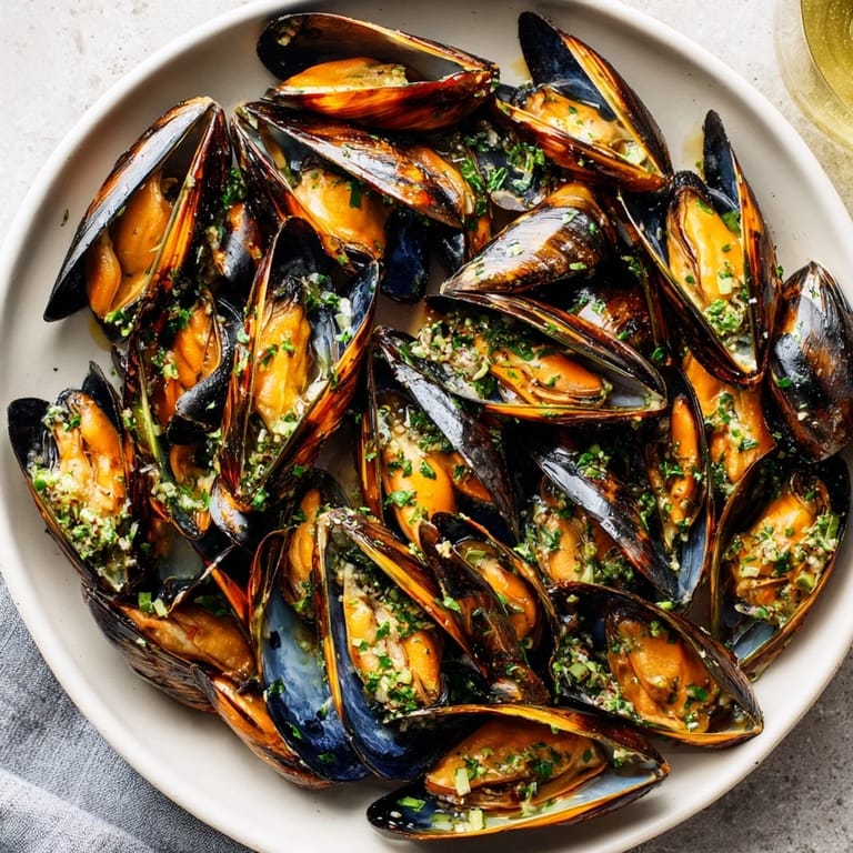 Close-up of succulent pan-seared scallops, showcasing a beautiful sear with lemon and parsley garnish.