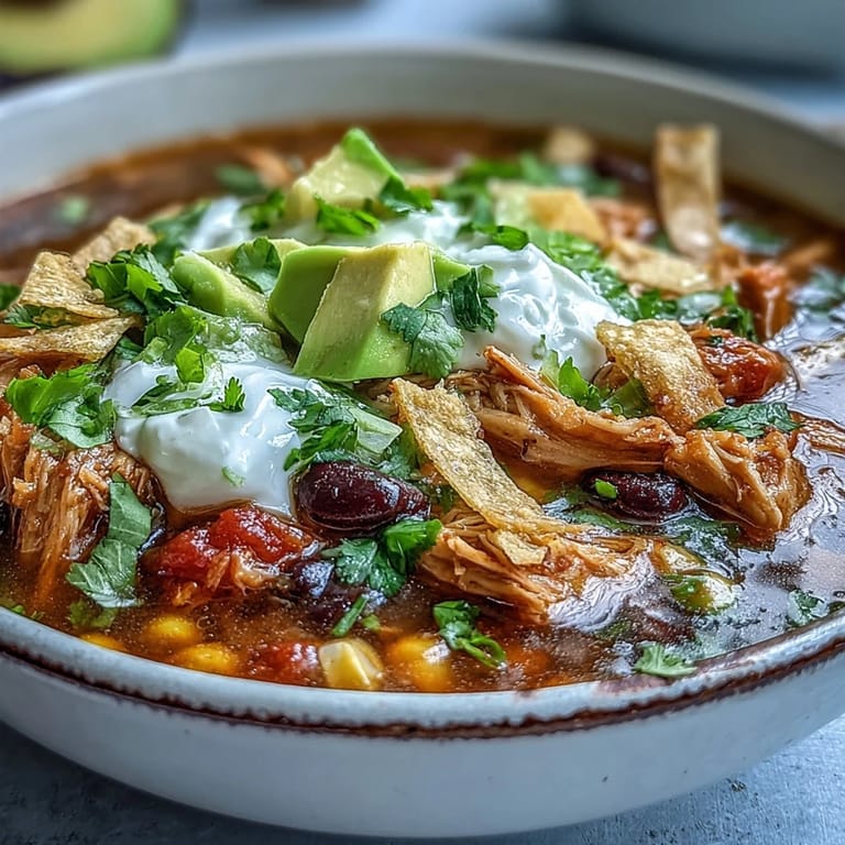 Spicy Instant Pot Chicken Tortilla Soup steams in a rustic bowl, ready with lime wedges.