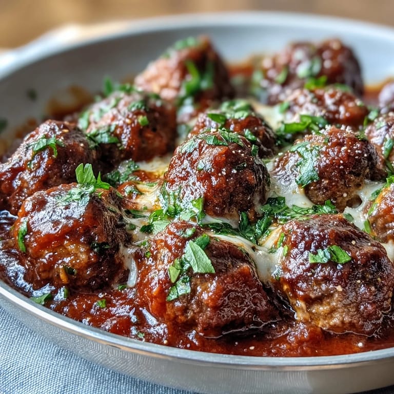 Hearty Cheesy, Garlicky Meatballs With Marinara served over gluten-free pasta with a side of garlic bread.