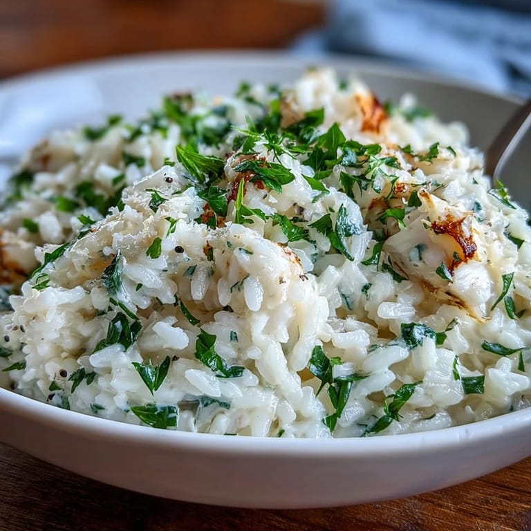 Golden Smoked Haddock Risotto finished with butter and herbs, paired with a glass of white wine for dinner.