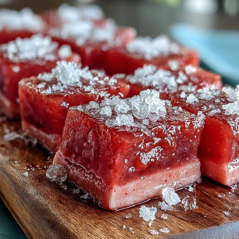 Homemade Goan guava cheese confection in a baking pan, showcasing the vibrant, jewel-toned finish of the dessert.