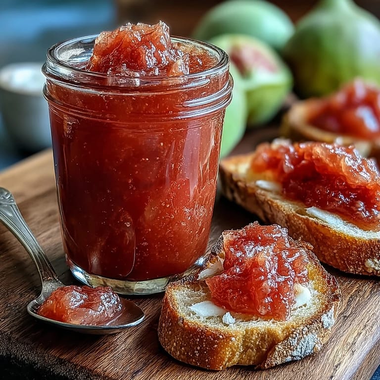 Jars of homemade guava preserves sealed with lids, glowing in tropical sunlight with a few fresh guavas nearby.