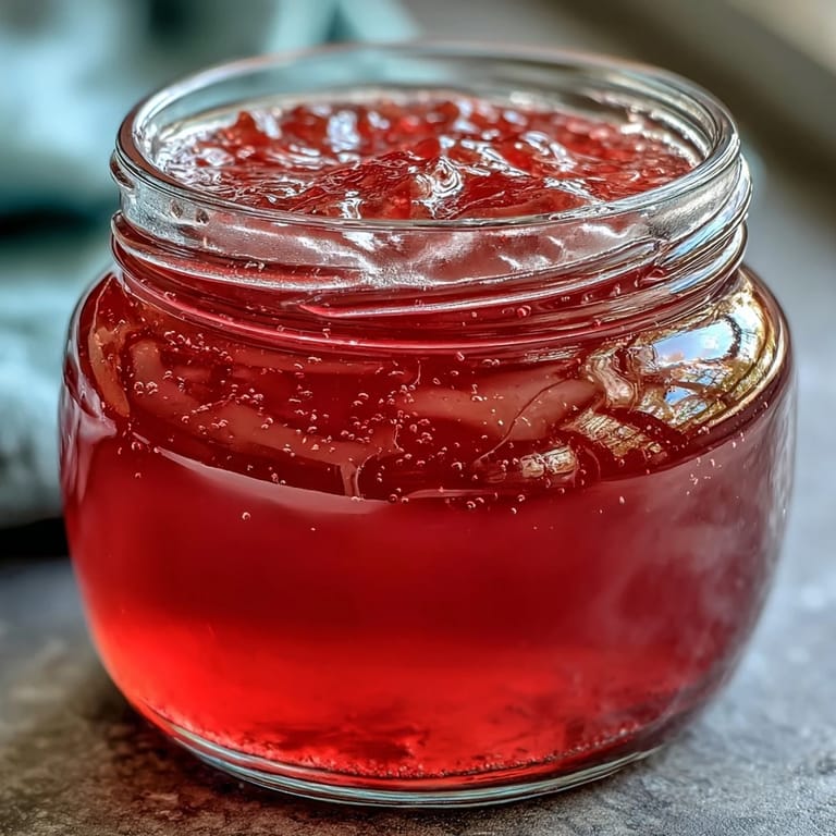 Thick guava jelly spread on a slice of white toast with a bite taken out, revealing a fruity layer.