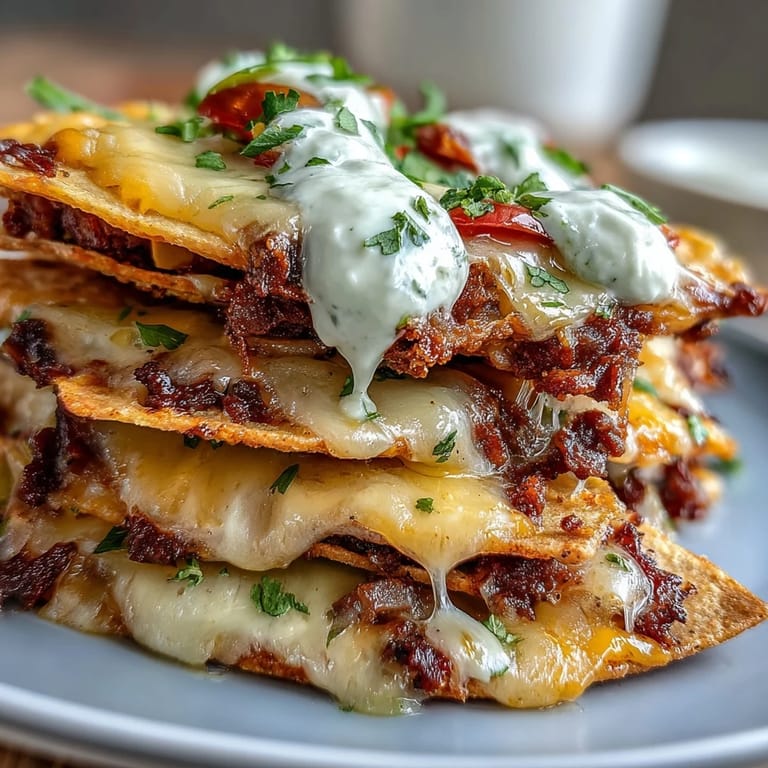 Gooey Loaded Baseball Nachos smothered in spicy cheese sauce, topped with tangy jalapeños, fresh tomatoes, and scallions—ideal for parties.