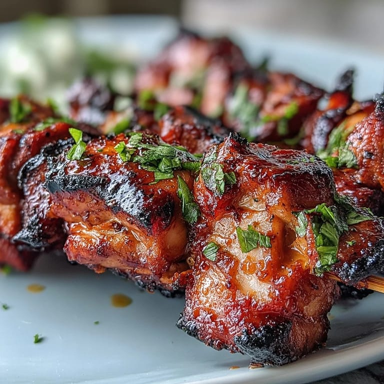 Smoky, marinated chicken al pastor grilled alongside sweet pineapple chunks, creating a perfect balance of savory and fruity notes.  