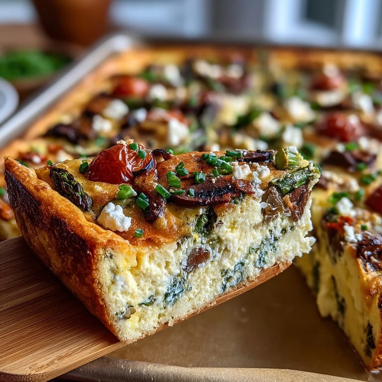Delicious Sheet Pan Easter Frittata, golden and fluffy, a springtime breakfast favorite.