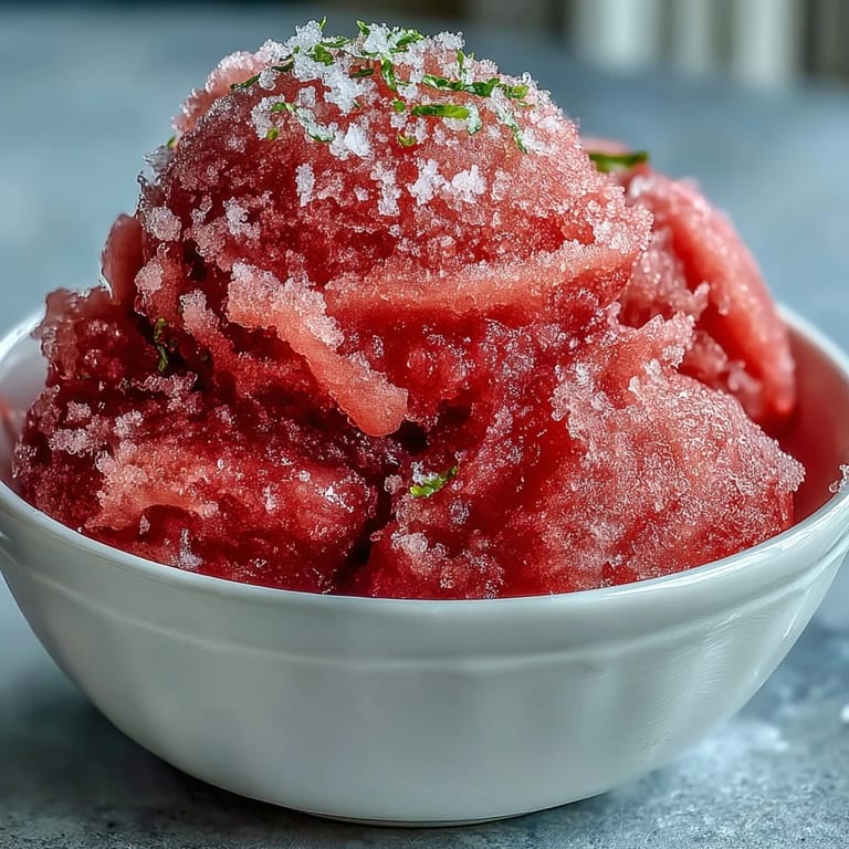 Enjoy easy watermelon sorbet (3 ingredients) topped with a lime wedge, unbelievably refreshing.